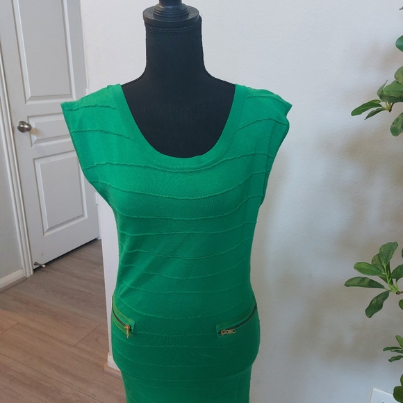 Xoxo Woman Green Dress with Gold Zipper. Extra Large - Picture 10 of 16